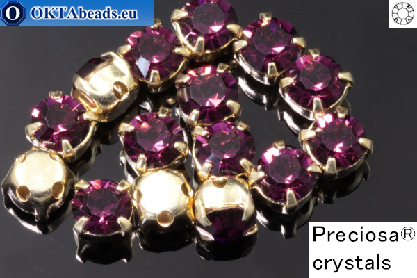 Multiple Pack Sizes Available 6mm Preciosa Maxima Machine Cut Chatons Crystals for DIY Jewelry Making Supplies Amethyst 29ss