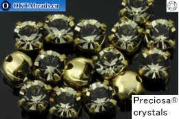 Пришивные шатоны Прециоза MAXIMA в цапах Black Diamond - Gold ss16/4мм, 15шт