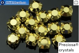 Пришивные шатоны Прециоза MAXIMA в цапах Crystal Aurum - Gold ss16/4мм, 15шт