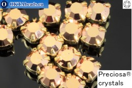 Našívací šaton Preciosa MAXIMA v kotlíku Crystal Capri Gold - Gold ss16/4mm, 15ks