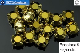 Sew on Preciosa MAXIMA chaton in set Crystal Monte Carlo - Gold ss16/4mm, 15pc PR_chat_042