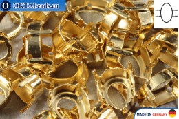 Sew on setting Pearshape Light gold 14*10mm, 1pc