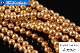 Австрийские 5810 Pearls Crystal Bright Gold 5мм, 1шт
