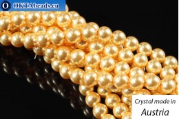 Rakouský 5810 Pearls Crystal Gold 5mm, 1ks