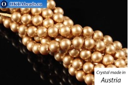 Rakouský 5810 Pearls Crystal Vintage Gold 5mm, 1ks