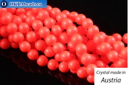 Rakouský 5810 Pearls Crystal Neon Red 6mm, 1ks