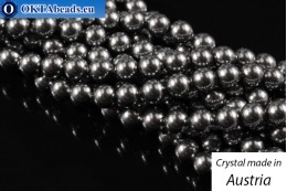 Rakouský 5810 Pearls Crystal Dark Grey 4mm, 1ks