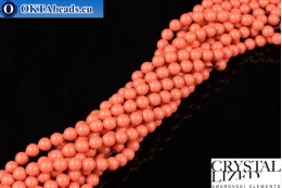 Swarovski křišťálové perly Crystal Coral Pearl 4mm, 1ks SWpearl-007