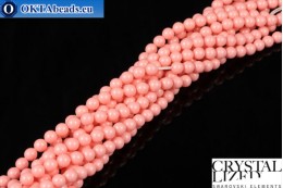 Austrian crystal pearls Crystal Pink Coral Pearl 4mm, 1pc SWpearl-004