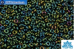 TOHO Beads Demi Round Metallic Iris Green/Brown (84) 8/0 TN-08-84