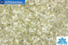 TOHO Beads Demi Round PermaFinish Silver-Lined Frosted Crystal (PF21F) 11/0