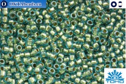 TOHO Beads Inside-Color Aqua/Gold Lined (284) 15/0
