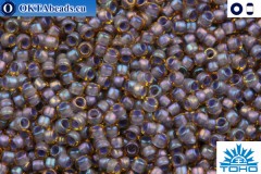 TOHO Beads Inside-Color Lt Topaz/Opaque Lavender Lined (926) 15/0