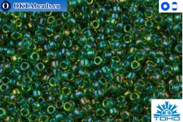 TOHO Beads Inside-Color Luster Jonquil/Emerald Lined (242) 15/0