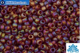 TOHO Beads Round Dark Ruby Transparent Rainbow Matte (165CF) 15/0