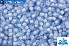 TOHO Beads Round Inside Color Sapphire-White Lined (933) 15/0