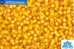 TOHO Beads Round Inside Color Yellow Amber-Beige Lined (949) 15/0