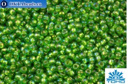 TOHO Beads Round Kelly Green Silver Lined Rainbow (2027) 11/0