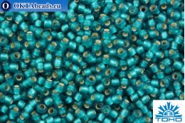 TOHO Beads Round Light Green Aqua Silver Lined Matte (23BDAF) 11/0 TR-11-23BDAF