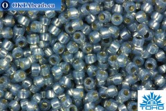 TOHO Beads Round PermaFinish Sapphire Opal Silver Lined (PF2102) 15/0