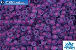 TOHO Beads Round Purple Lined Aqua Matte (252F) 15/0