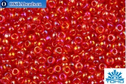 TOHO Beads Round Ruby Transparent Rainbow (165B) 15/0