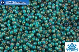 TOHO Beads Round Silver-Lined Rainbow Frosted Teal (2027BDF) 11/0