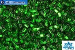 TOHO Beads Triangle Silver-Lined Grass Green (27B) 8/0 TG-08-27B