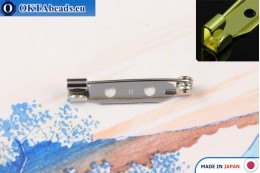 WH brooch pin bar Japan Nickel 25mm, 25pc JBP005-WH