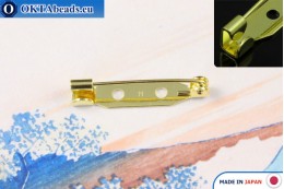 WH brooch pin bar Japan Gold 25mm, 25pc JBP007-WH