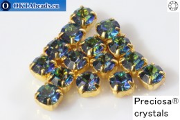 WH Chaton Preciosa Maxima Crystal Bermuda Blue - gold ss12, ~360pc PR_chat_103-WH