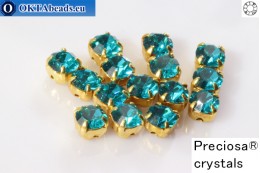 ОПТ Шатоны Preciosa Maxima Blue Zircon - золото ss16, ~360шт PR_chat_122-WH