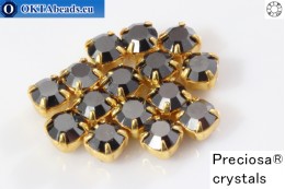 WH Chaton Preciosa Maxima Jet Hematite - gold ss12, ~360pc PR_chat_304-WH