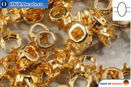 WH Sew on setting Square Round Light gold 8*8mm, 100pc