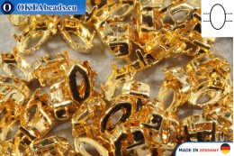 WH Sew on setting Navette 24kt Gold 10*5mm, 100pc WH-S-0048