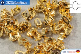 WH Sew on setting Navette 24kt Gold 8*4mm, 100pc WH-S-0051