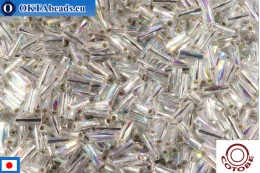 VO COTOBE Beads Twisted bugle Crystal AB (09421) 6mm, 100g WH-cjT-06-09421