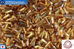 WH COTOBE Beads Twisted bugle Topaz AB (09441) 6mm, 100g