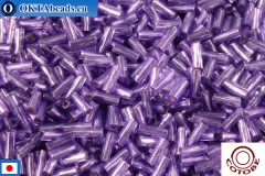 WH COTOBE Beads Twisted bugle Wisteria Silver Line (10491) 6mm, 100g