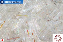 WH COTOBE Beads Twisted bugle Crystal AB 12mm, 100g