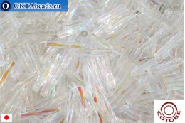 VO COTOBE Beads Twisted bugle Crystal AB 12mm, 100g WH-cjT-12-09420