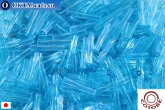 WH COTOBE Beads Twisted bugle Sky Blue 12mm, 100g