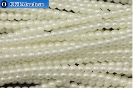 WH Czech glass pearls white matte (70402M) 3mm, ~600pc WH-3-GPR030