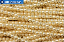 WH Czech glass pearls beige (70414) 3mm, ~600pc WH-3-GPR023