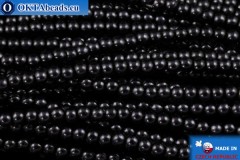 WH Czech glass pearls black (70449) 4mm, ~600pc