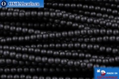 WH Czech glass pearls black matte (70449M) 2mm, ~600pc