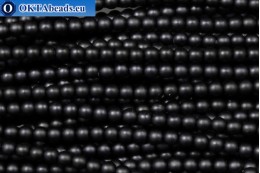 WH Czech glass pearls black matte (70449M) 3mm, ~600pc WH-3-GPR028