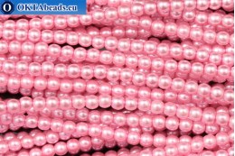 WH Czech glass pearls pink (70475) 3mm, ~600pc WH-3-GPR025