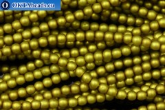 WH Czech glass pearls chartreuse matte (70456M) 3mm, ~600pc