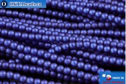 WH Czech glass pearls blue matte (70033M) 2mm, ~600pc
